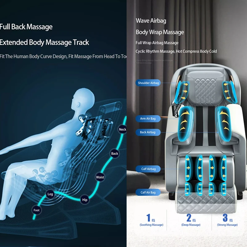 New Design Luxury Foot Spa Chair Massager Cheap Price 4D Zero Gravity Automatic Full Body Massage Chairs for Home Metal Japanese
