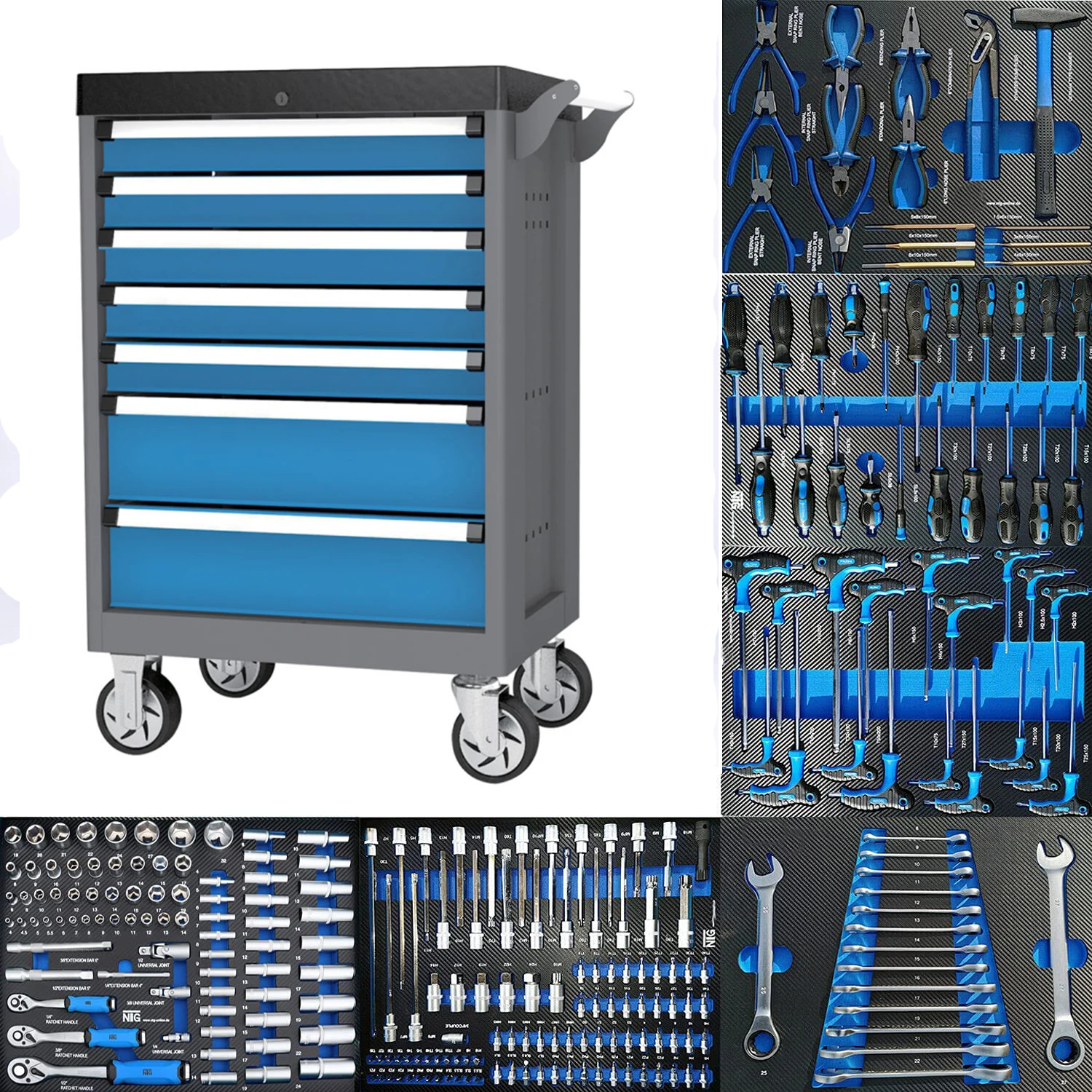 Tool Trolley Cabinet for storage 258 pcs auto tools set