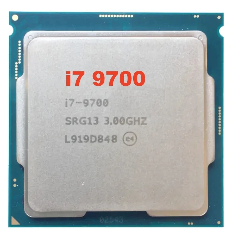 CPU CPU-i7-9700 Intel I7 9700 CPU - 8 Core, 14nm, 65W - Desktop Processor