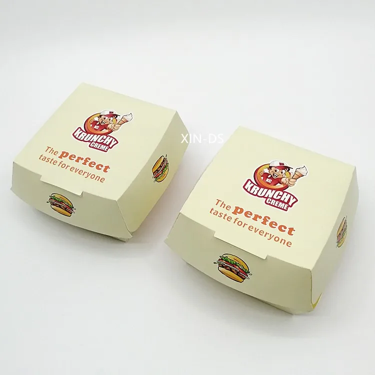 Custom printed paper burger box fast food packaging