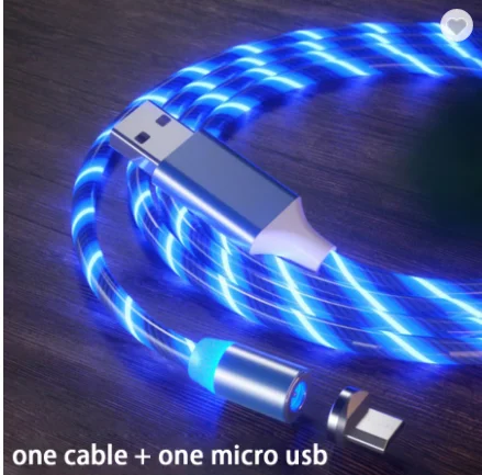 Магнитный зарядный кабель 3 в 1 со светодиодной подсветкой для android Тип c, usb-кабель, магнитный кабель для быстрой зарядки для iphone 6/7/8/x/11/12