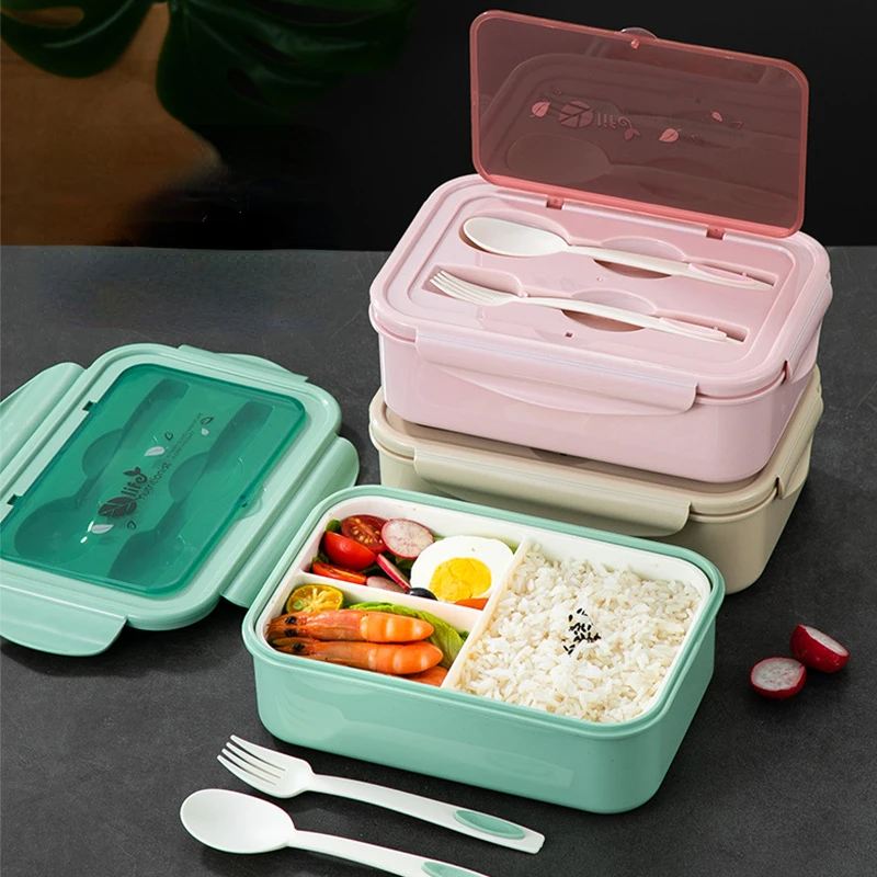 Factory Wholesale Plastic Bento Lunchbox With Cutlery Bpa Free ...