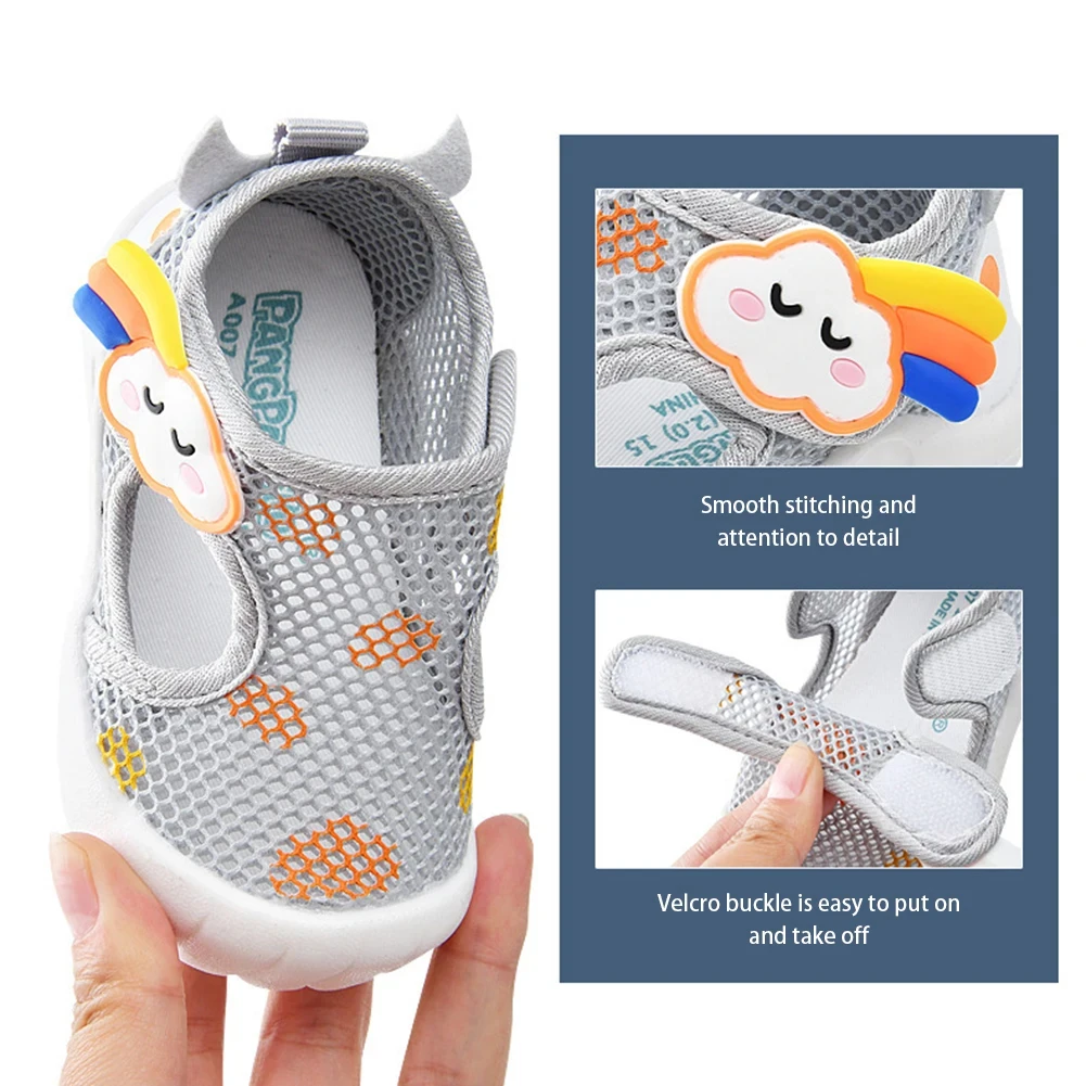 Unisex Summer Breathable Air Mesh Sandals for Kids Baby Casual Shoes with Anti-slip Soft Sole Infant Lightweight Outdoor Shoes