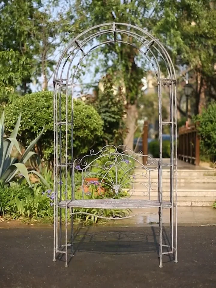 Vintage Wedding Garden Arch With Seater Wrought Iron Anti Rust Metal ...