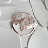 Topper per Torta con Cornice Rotonda in Oro Rosa