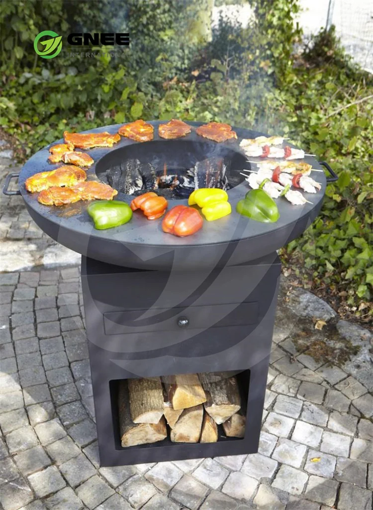 Outdoor Large Camping Bbq Corten Steel Garden Bbq Grill Bbq Corten