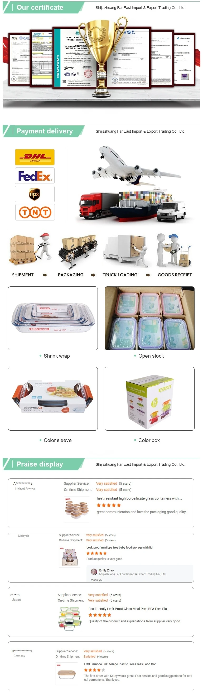 High Borosilicate Glass Dinner Set Plate Oven Microwave Safe Plates