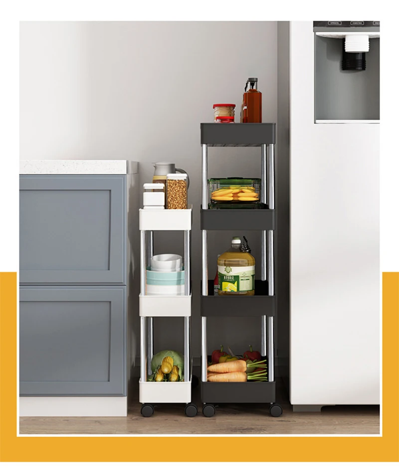 PP Plastic Multilayer Save Space Crack Shelf Bathroom Gap Holder Removable Rack Kitchen Narrow Storage Racks Kitchen Organizer