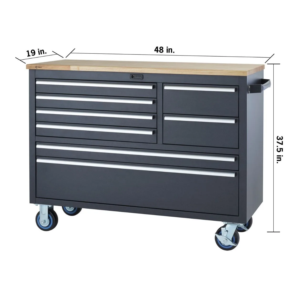 Distribution 48 Inch  8-DRAWER ROLLING GARAGE WORKSHOP WORKBENCH  W/ COMBO LOCK factory