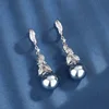 Gray bead ear studs
