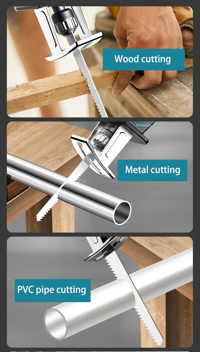 Sega Sciabola Senza Fili 20V - Compatta Con Batteria 2.0Ah, 2 Lame Incluse, Velocità Variabile 0-3000 Giri/min - Foto 2