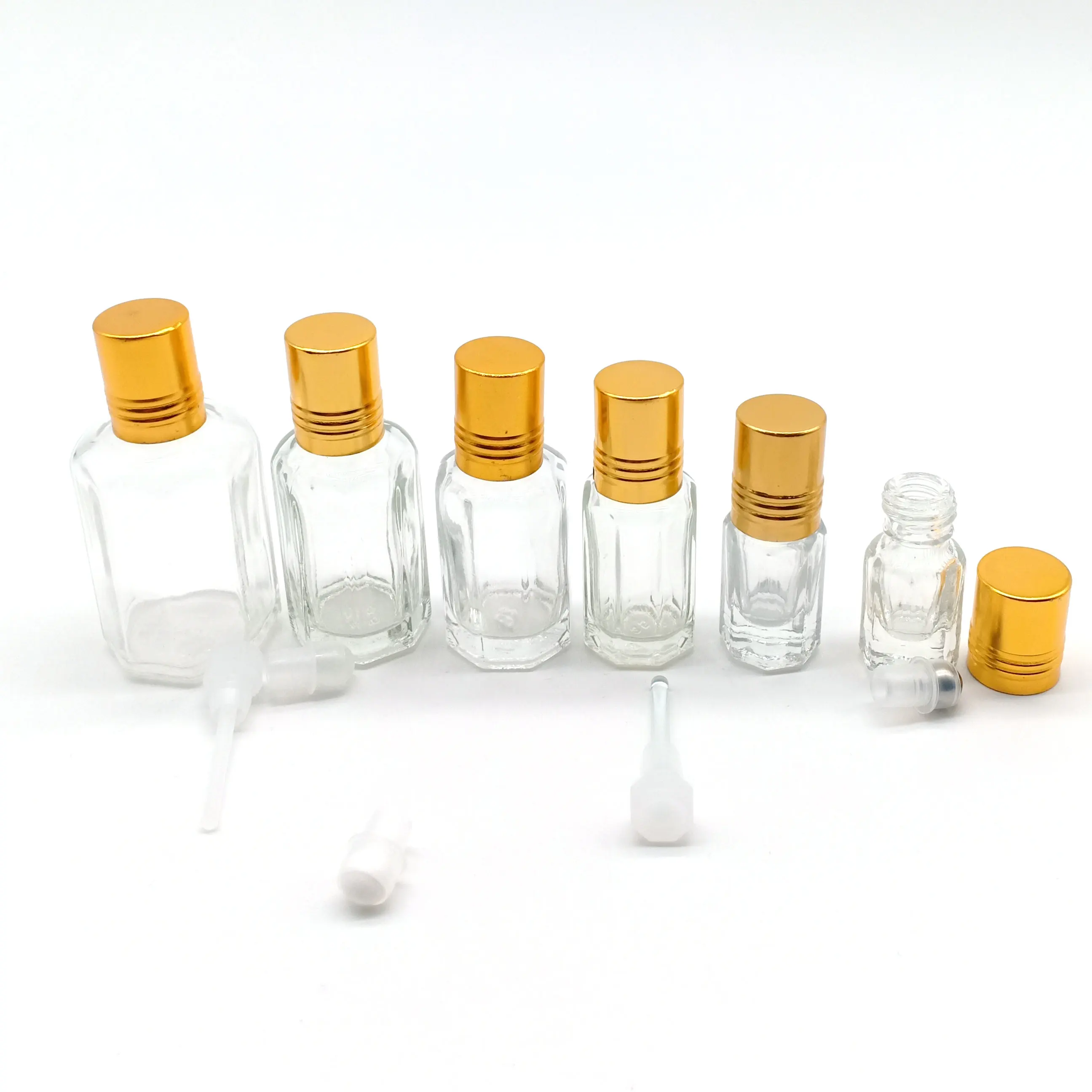 Factory Sale 2ml 3 ml 6ml 12ml 20ml 60mlattar Perfume Glass Bottle Roll on 3 ml Attar Bottle with Aluminum Gold Cap