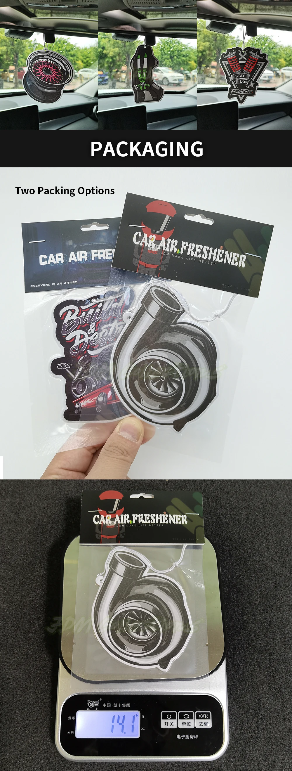 Customized Logo All Scents Refresh Paper Car Air Freshener Luxury