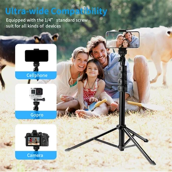 Fotopro Premium Quality Portable Aluminum Extendable Photography Smartphone Vlogger Selfie Standing Tripod detail image