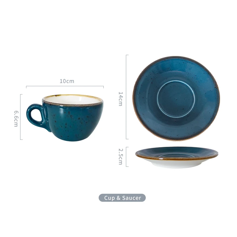 product fenn factory manufacture sale porcelain cappuccino cup tea cups wedding hotel speckled blue ceramic coffee cup with saucer-59