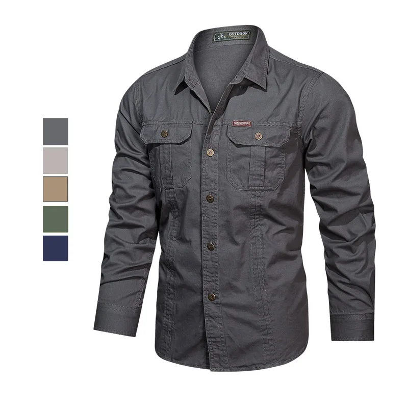 Herren-Hemd aus 100 % gewaschener Baumwolle, langärmelig, lässiges Vintage-Shirt65_voghion.com