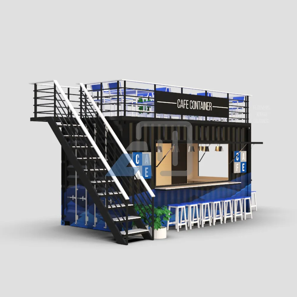 Prefabricated Foldable Cafe Container Coffee Shop 20FT Container Restaurant Luxury Shipping Container Bar