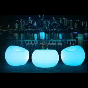 Beach Patio Chair Round Luminous Cocktail Table for Outdoor Event Bar Furniture