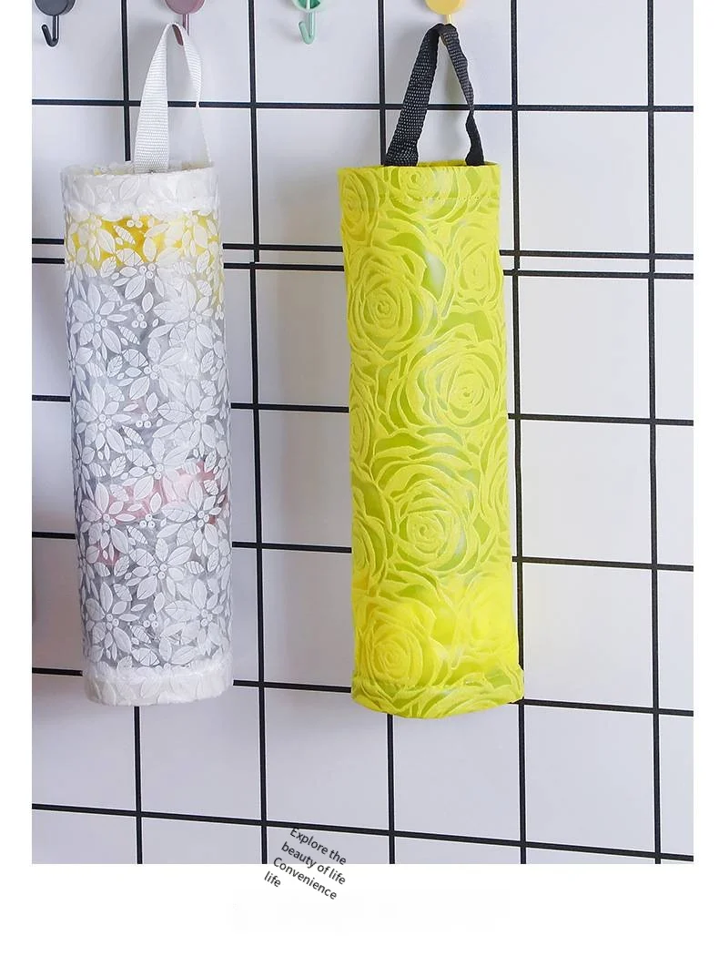 Wall-mounted garbage bag storage Home kitchen plastic bag organizer portable extractor bag storage device details