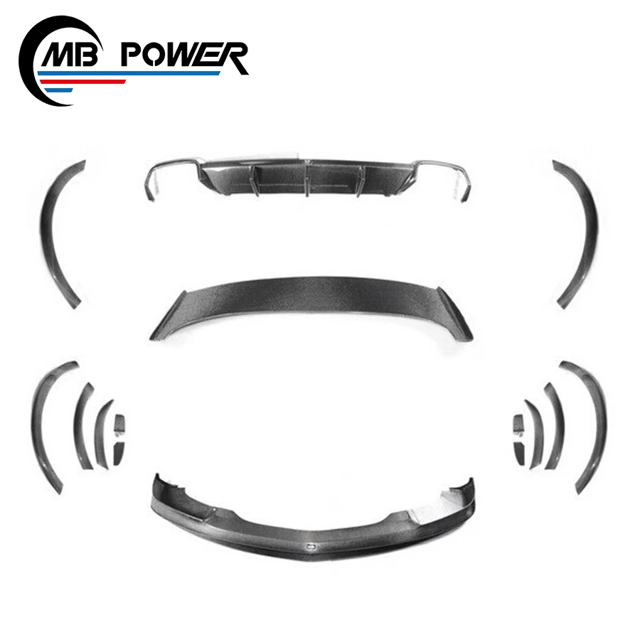 ML Class W166 R Style Body Kit Carbon Fiber Material Fit For W166 ML63 Front Lip Rear Diffuser Roof