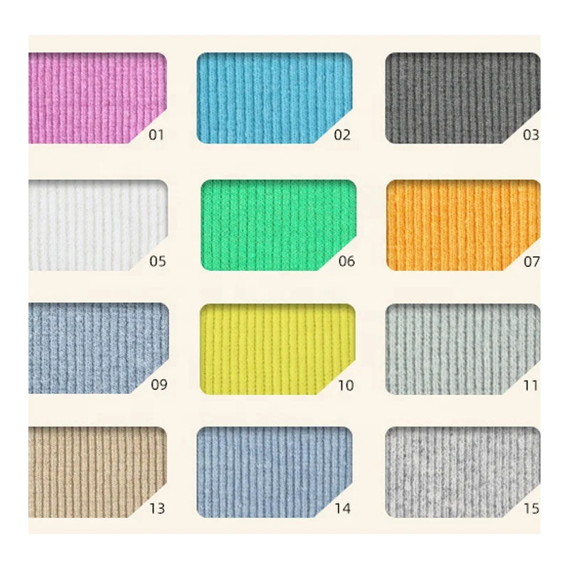 3x2 Rib Knit Polyester Rayon Spandex Rib Knit Fabric 2*2 Ribbed Knit Fabric