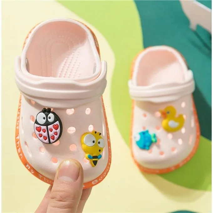 Шлепанцы для мальчиков и девочек, Мультяшные летние тапочки для начинающих ходить детей, для дома, пляжа, для плавания