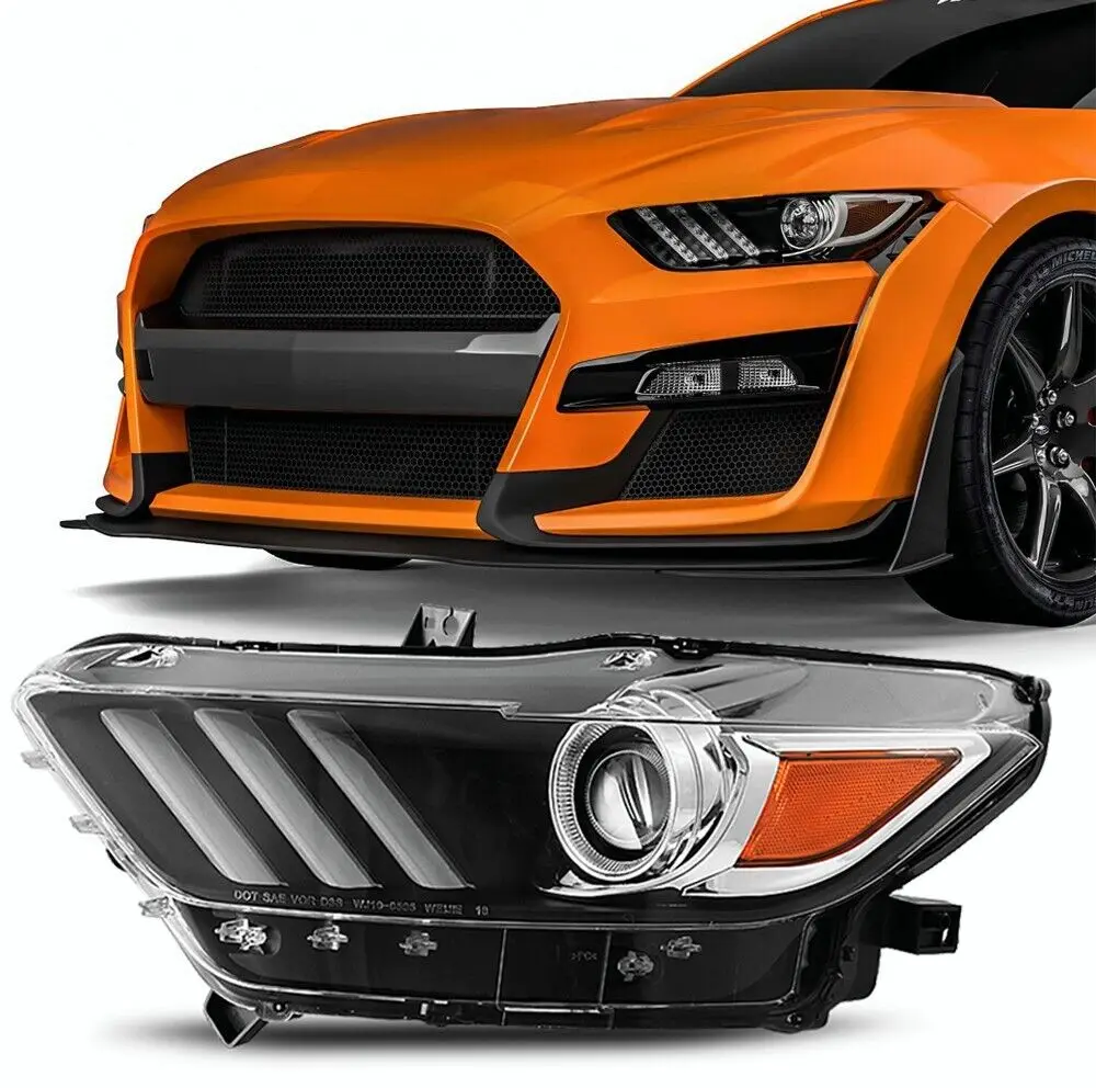 auto parts Xenon projector LED DRL headlight car spare headlamp for 2015 2016 2017 ford Mustang