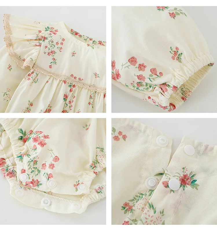 2022 Autumn Infant Clothes Printed Baby Dress Fashion Baby Long Sleeve