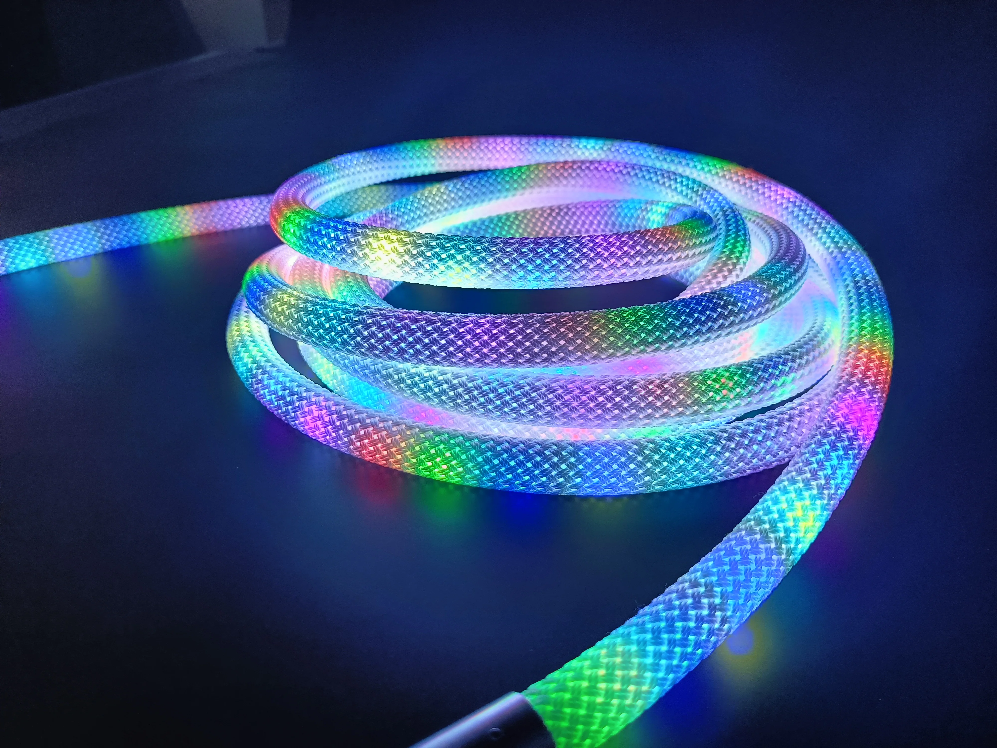 360° Flexible RGBIC Weave LED Neon Light Strip Kit with Smart APP Voice Control Waterproof for Bedroom/Party/Bar/Gaming Room