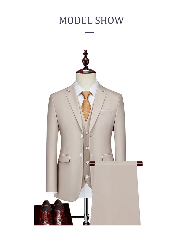 Mf9802 Oem Luxury 3pcs Blazer Pants Vest Man Suit And Blazer Fashion