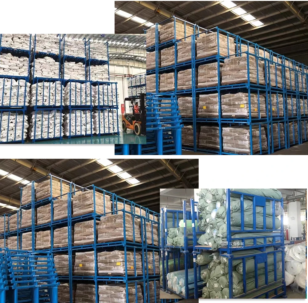 Warehouse storage display handling racking system folding stacking rack folding material handling equipment