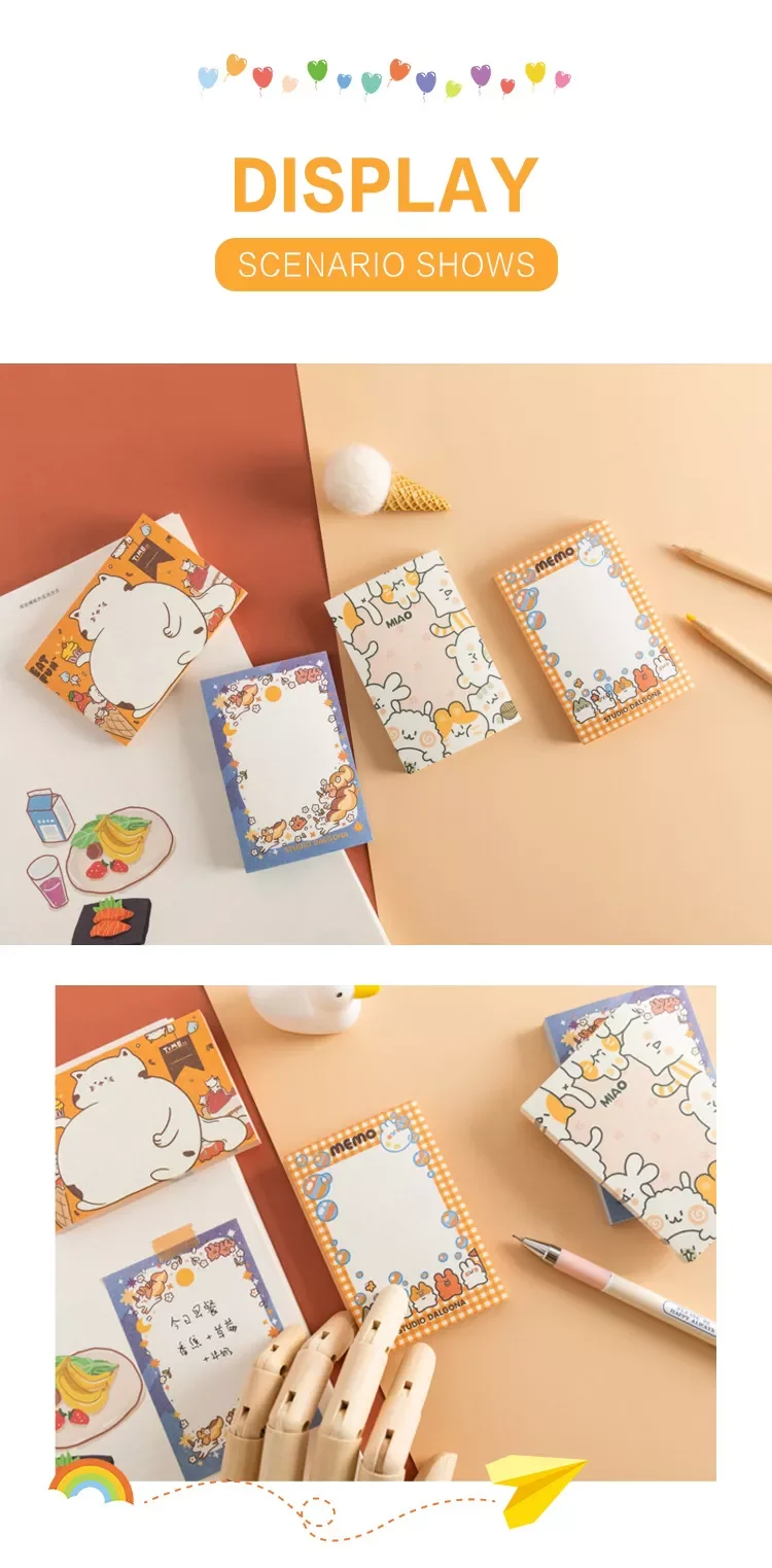 Korea Cute Portable Die Cut Anime Sticky Notes Custom Memo Pad