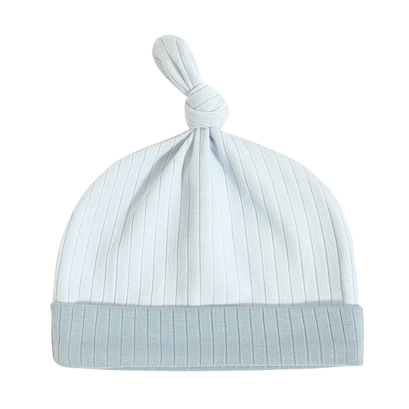 Оптовая продажа повседневные зимние теплые вязаные детские шапки с узлом зимняя шапка для