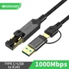 Gray Type-C+USB 2-in-1 1000Mbps head-chip