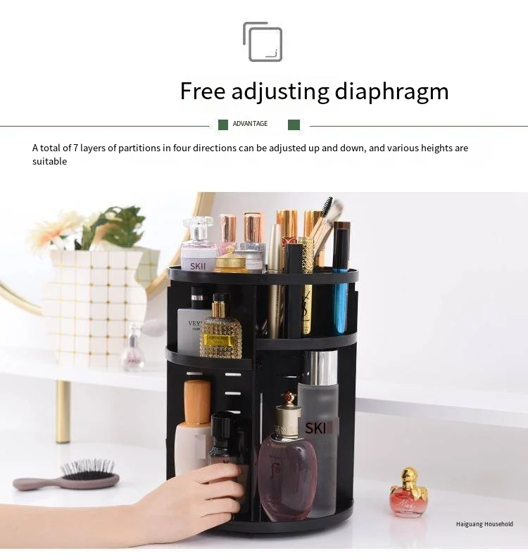 Rotating makeup storage box Shelf Acrylic desktop skin care dresser Durable multi-functional makeup box supplier