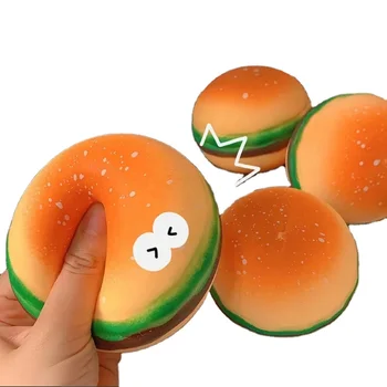Hot Sale Simulation Hamburg Food Animal Squeeze Fidget Stress Relief Toys For Kids Adults