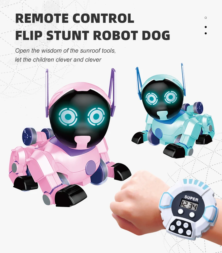 Boys gift rechargeable smart flip stunt roll puppy remote dog 