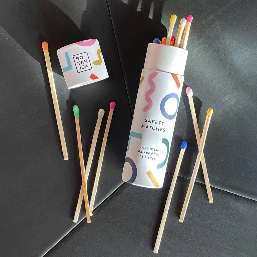 Custom Printed Wooden Colorful Matchstick Match Sticks Box Packaging Tube Book Paper Tube Matches  Box