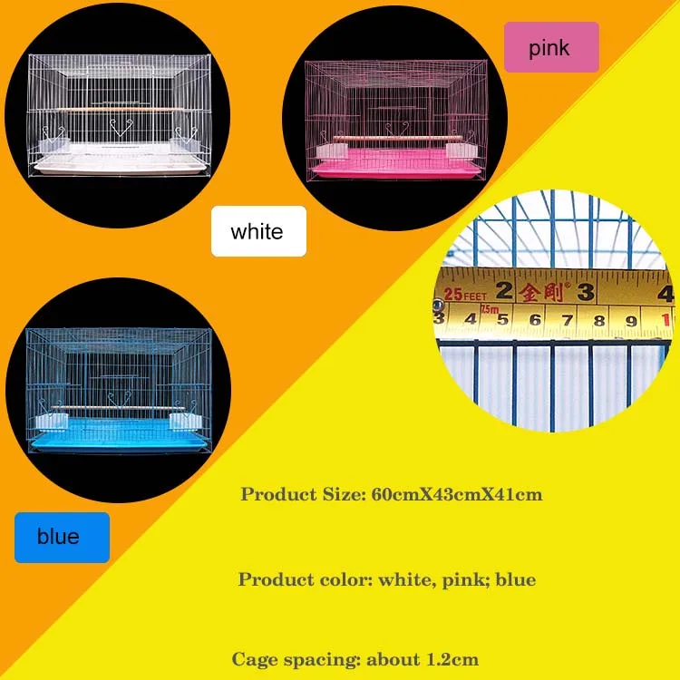 China Wholesale Red Small Wire Bird Cage, Bird Home for Parakeets, Finches and Canaries With Feeder
