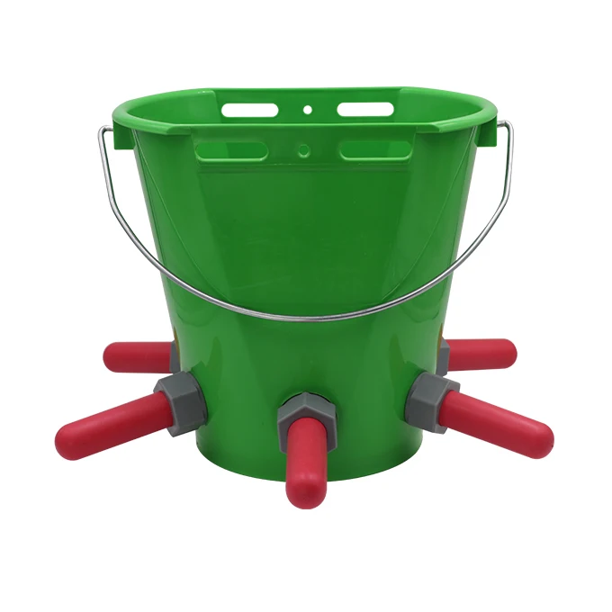 8L Calf Feeder Plastic Lamb Feeder Calf Milk Buckets Cattle Feeding Bucket Cattle Lamb Milk Feeder With Teats