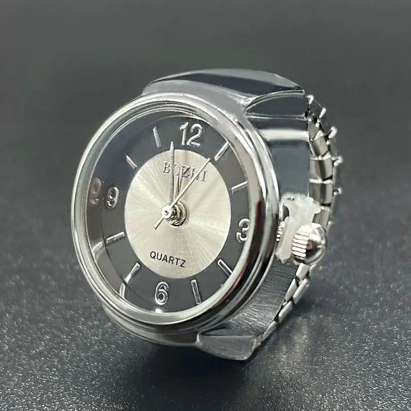 Fashion Retro Punk Multi Color Tell Time Ring Watch Quartz Mini Adjustable Ring Watch for Couples