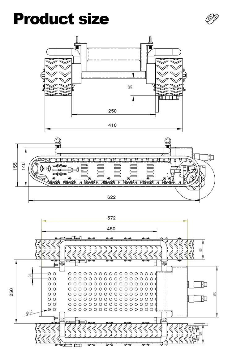 Rubber Track System Big Robot tank Amphibious Vehicle for Sale