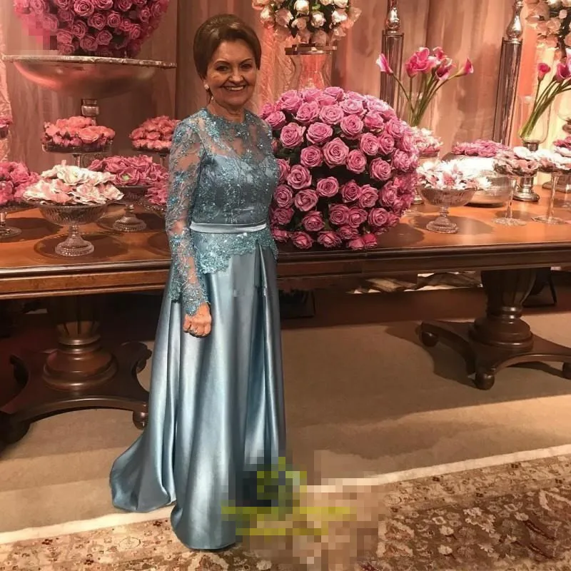 Alibaba.com: Illusion Long Sleeve Beaded Lace Applique Peplum A-Line Mother  of the Bride Dress : Trade assurance, CE/BV/ISO certified options available