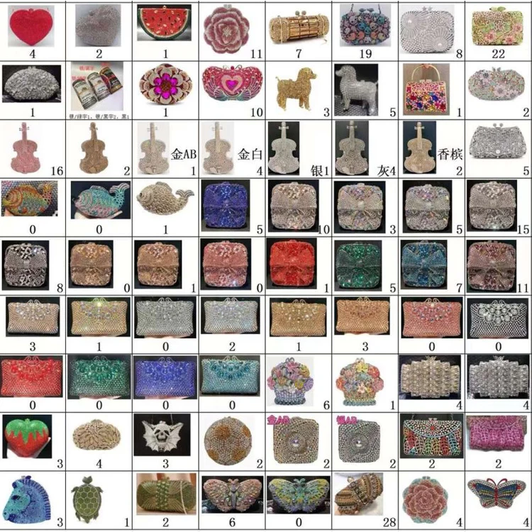 Роскошная сумочка Маленькая вечерняя кошелек с черепом бабочкой рыбкой бантом из страз кристаллами клатчи