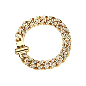 Designer Brand High-end Flat Stainless Steel Geometric Hip-hop Chunky Chain Cuban Chain Bracelet Suitable for Both Men and Women