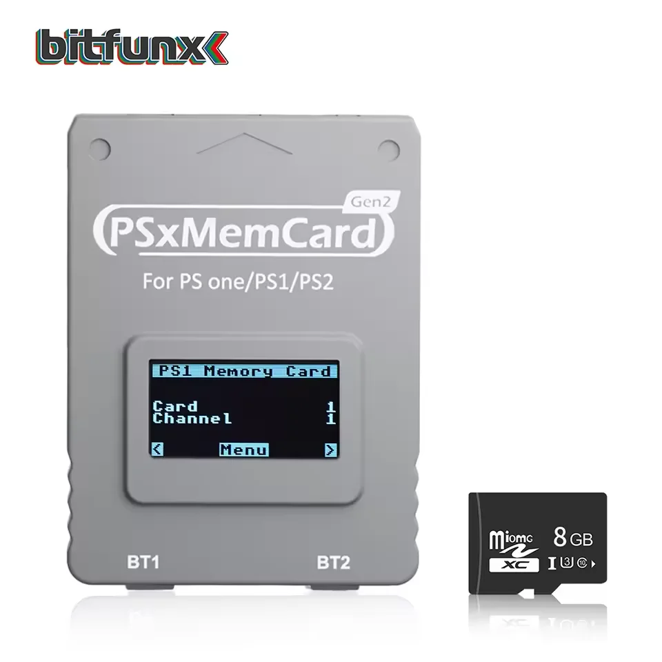 Bitfunx Game Accessories PSxMemCard Gen2 Store Game Saves for PlayStation1 PS One Playstation2 Game Consoles