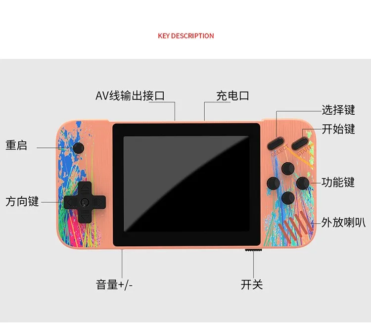 New portable retro nostalgia G3 game console controller 800 in 1 games 3.5 inch screen single&double player video game console