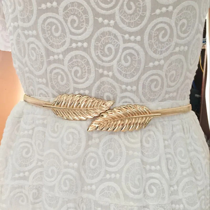 Women Stylish Leaf Decor Fashion Skinny Belt dress belt For Daily  Decoration