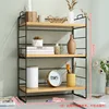 Three-tier model - black frame, natural wood color