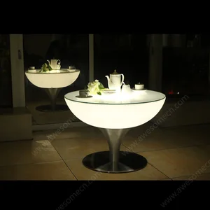 Professional Factory Supply Portable RGB LED Furniture Quality Outdoor Plastic Bar Tables Modern Design for Mall Living Room Use